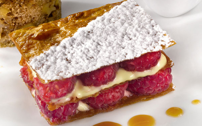 Millefeuille aux Noix du Périgord et framboises